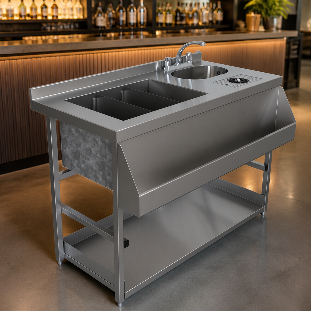 Modular Bar Cocktail Station 1200mm Stainless Steel Commercial