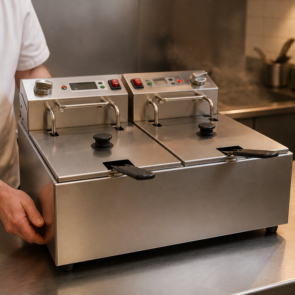 Commercial Electric Fryer with Timer 2 x 5L Capacity