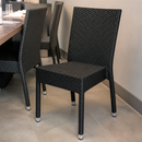 Commercial Stackable Outdoor Wicker Side Chairs - 4 Pack