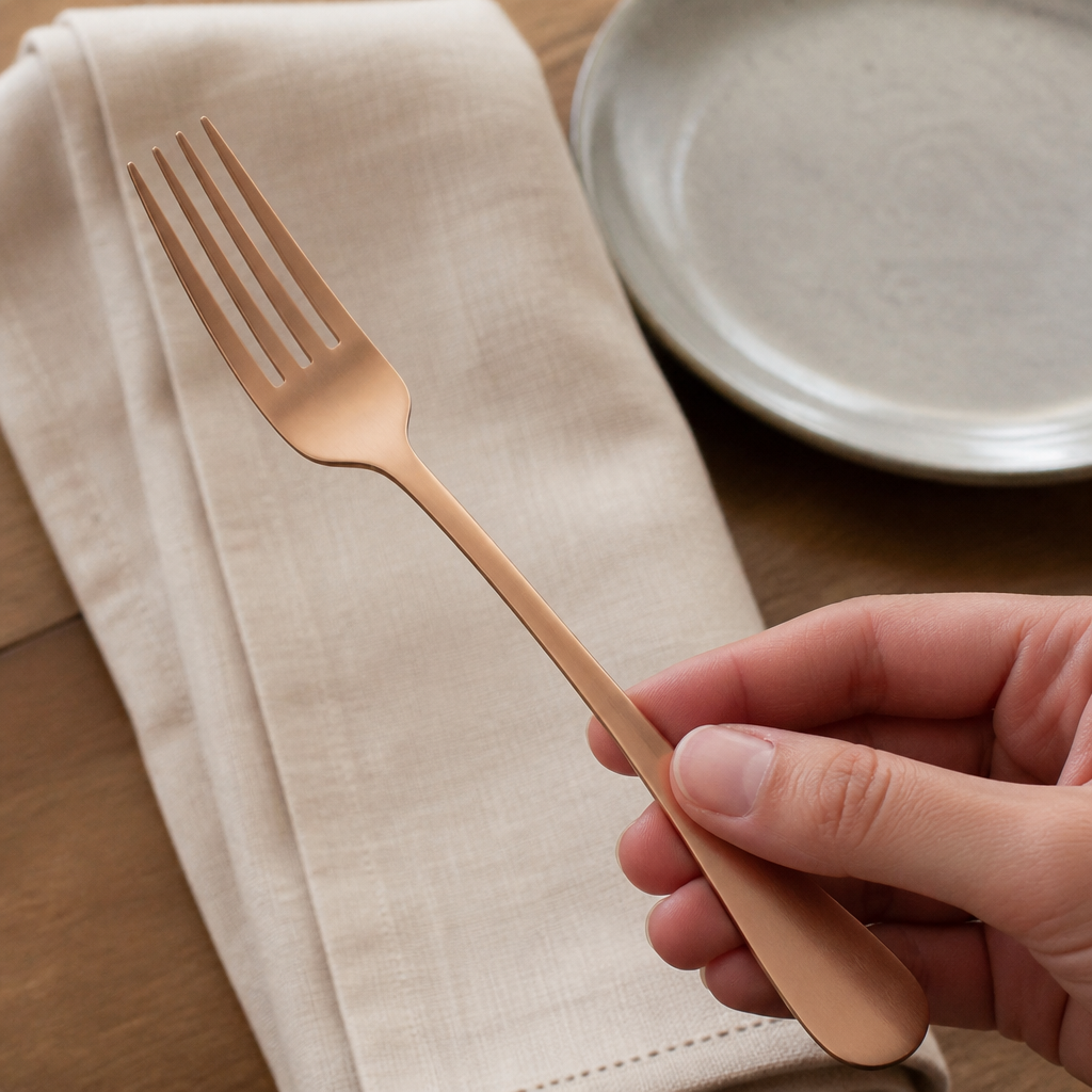 Commercial Blush Table Forks Copper 12 Pack 18/10 Stainless Steel