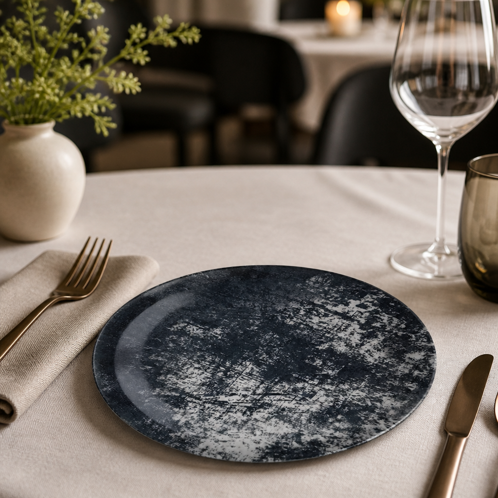 Commercial Urban Plate Black 229mm Vitrified China 12 Pack