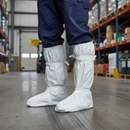 Premium Disposable Overboots with Ties - White, Ideal for Industrial Use and Protection
