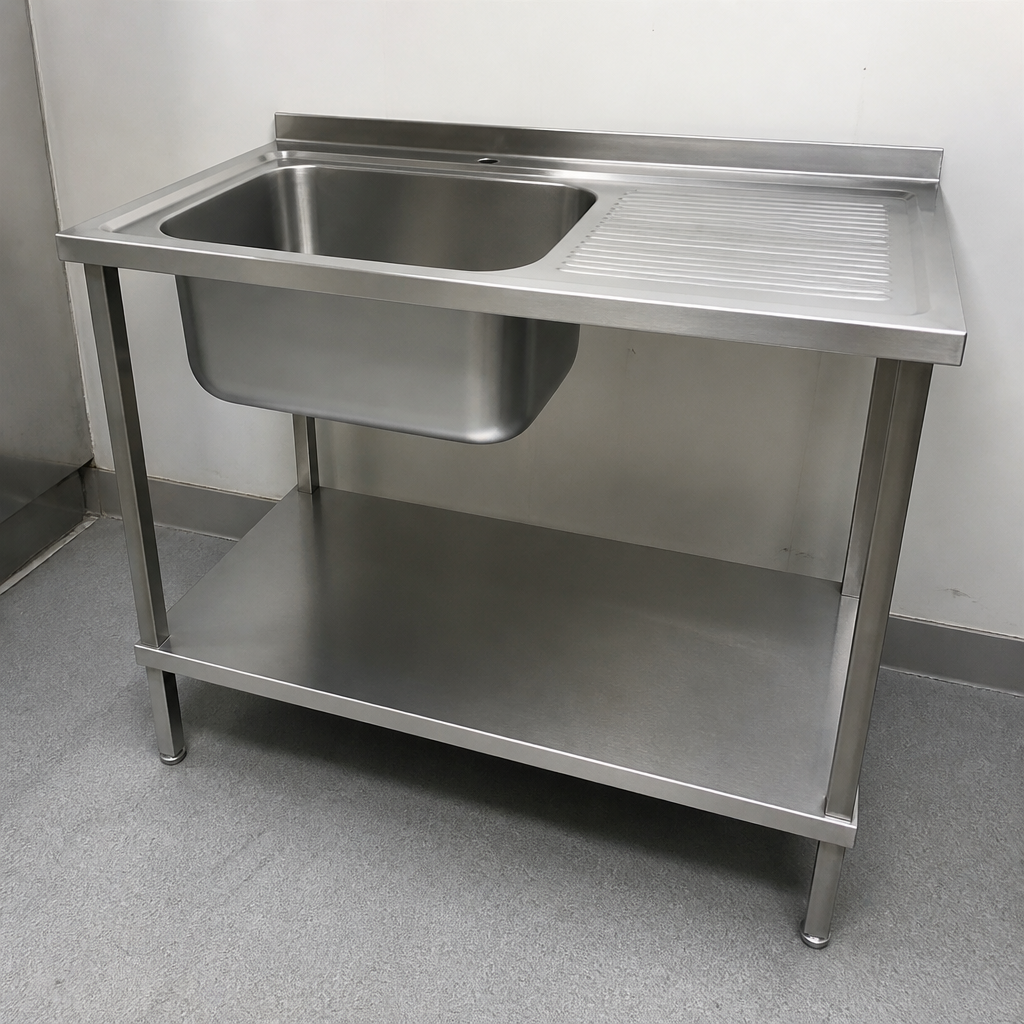 Commercial Stainless Steel Sink with Right Hand Drainer 1200mm
