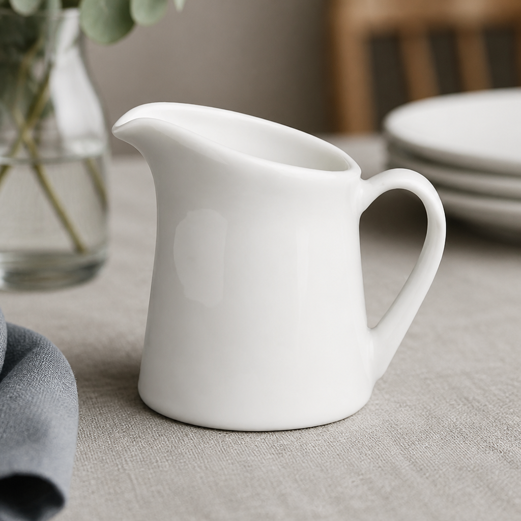 Commercial Milk Jugs 60ml Porcelain Set of 4 for Cafés and Hotels