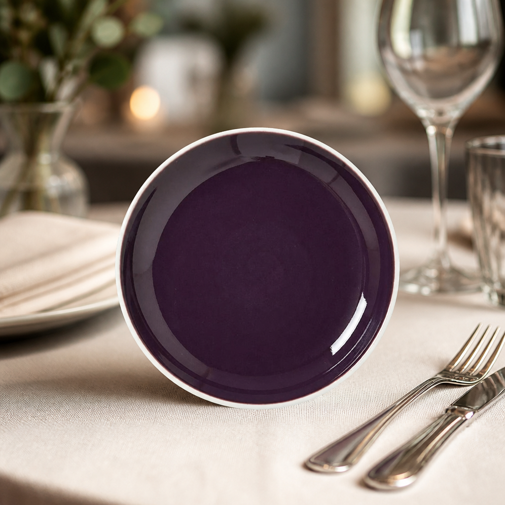 Commercial Coupe Plates 165mm in Damson - 12 Pack