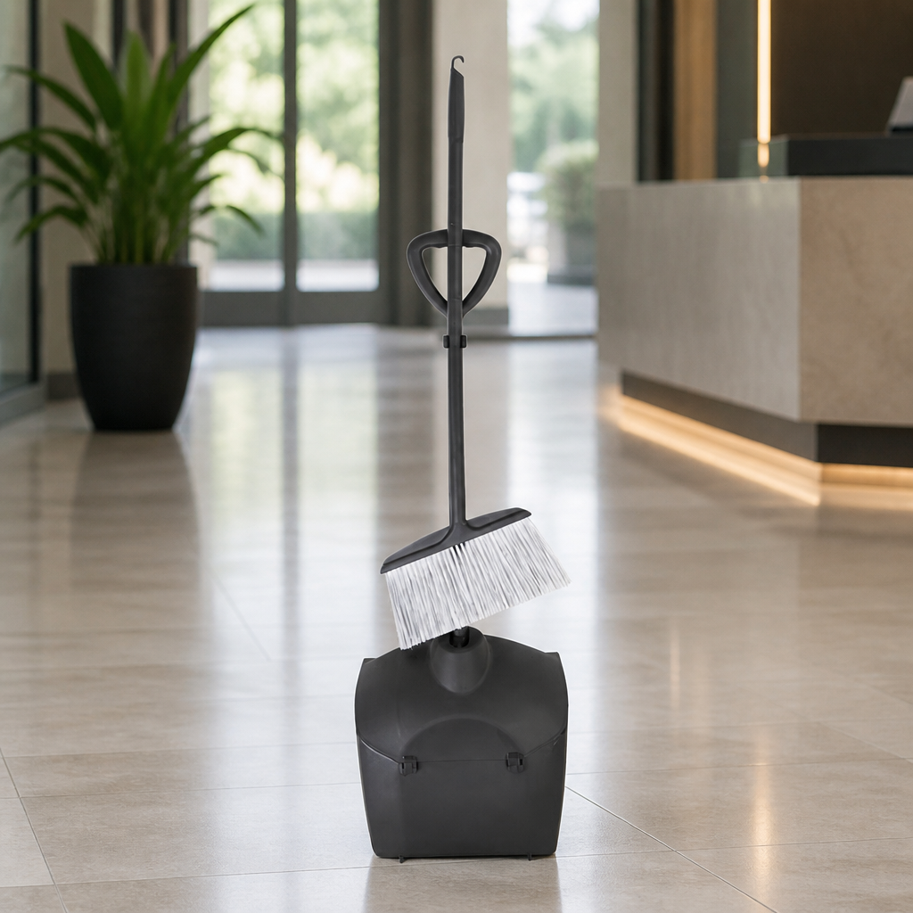 Commercial Lobby Dustpan And Brush Set With Extra Handles