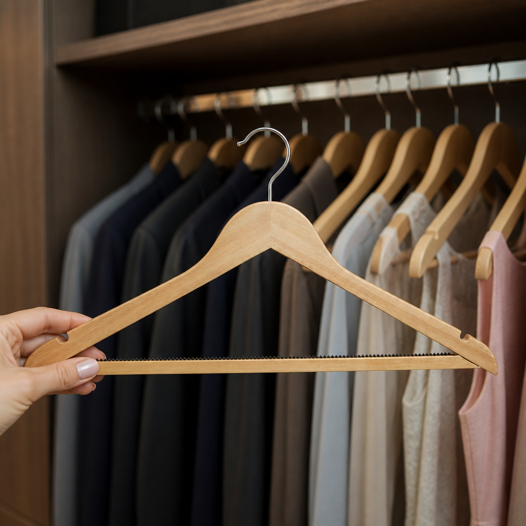 10 pack of commercial natural wooden hangers for cloakrooms