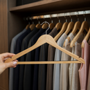 Commercial Natural Wooden Hangers 10 Pack for Cloakrooms