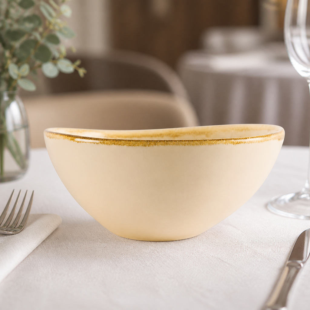 Commercial Salad Bowls 215mm Sandstone 4 Pack 1022ml