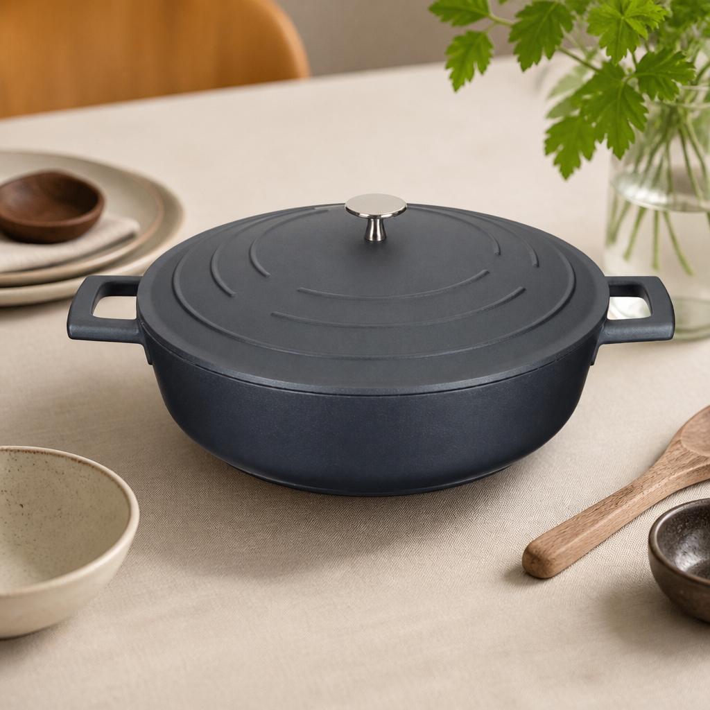 4Ltr Commercial Shallow Casserole Dish Induction Safe Cookware