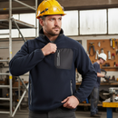 Heavy Duty 1/4 Zip Fleece with Durable Elbow Patches and Reflective Zips for Enhanced Visibility