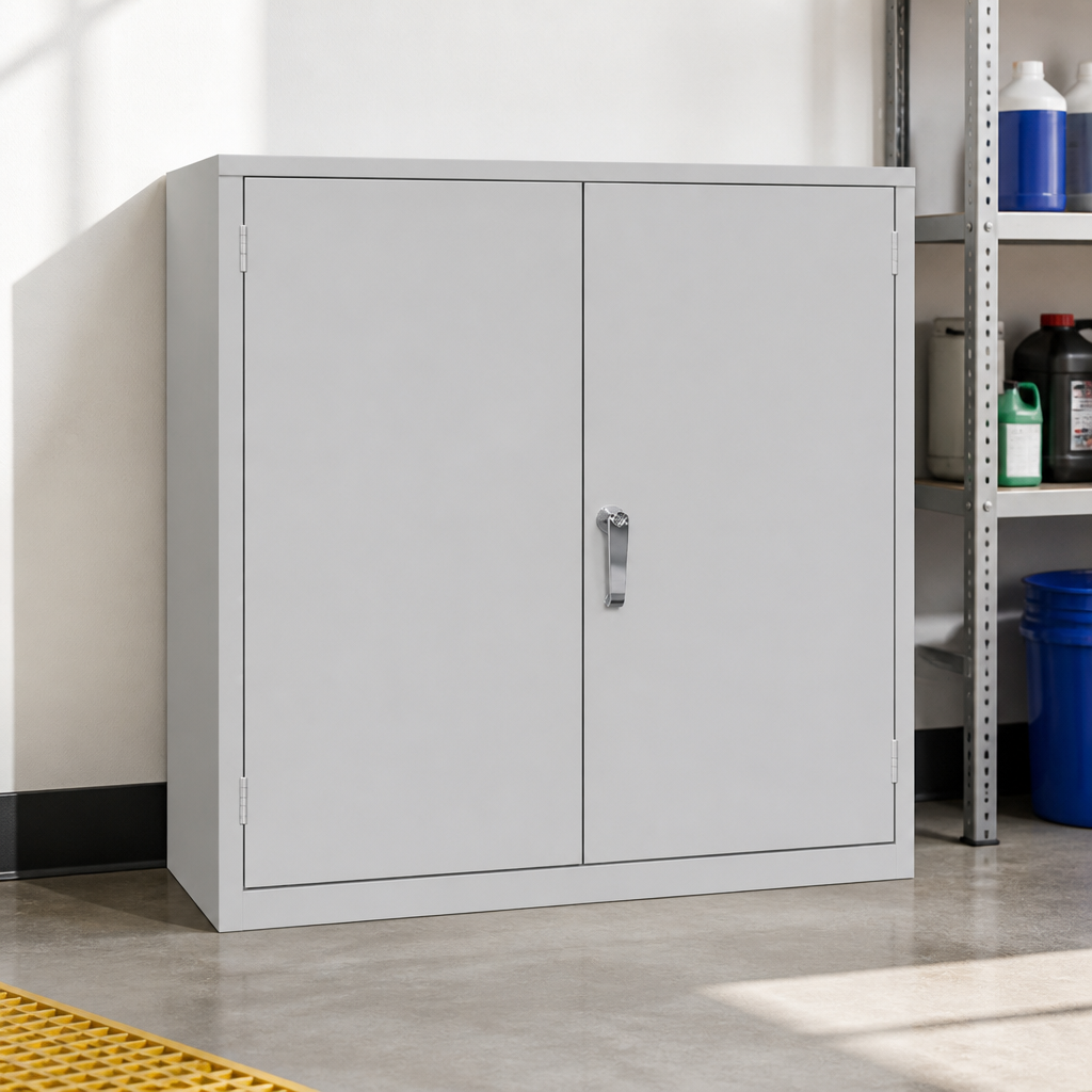 Commercial Lockable Cabinet Double Door 30Ltr Grey
