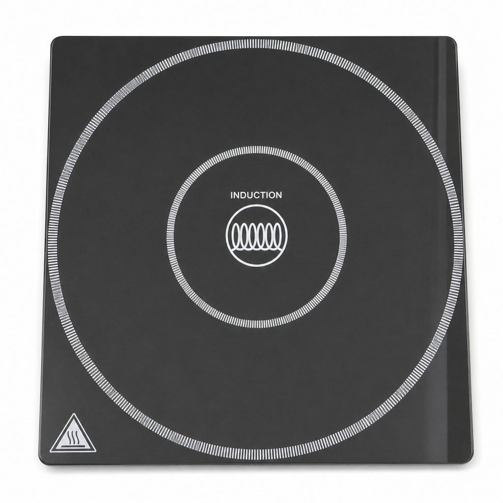 Commercial glass plate for induction hob with 900g capacity