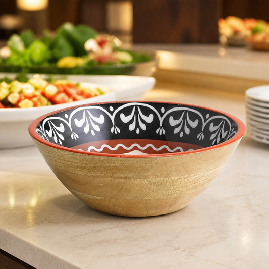 3L Commercial Wooden Bowl for fruit and salad presentation