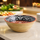 3L Commercial Wooden Bowl for Fruit and Salad Presentation