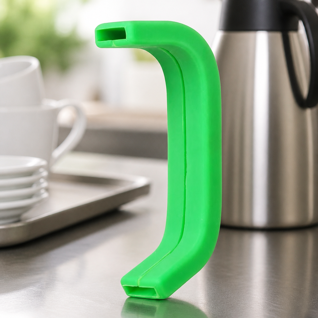 Green silicone handle cover for 340ml milk frothing jug