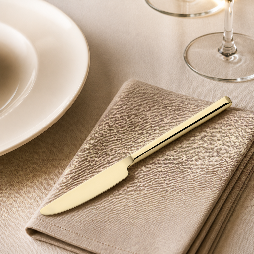 Commercial Gold Dessert Knives 12 Pack for elegant tableware