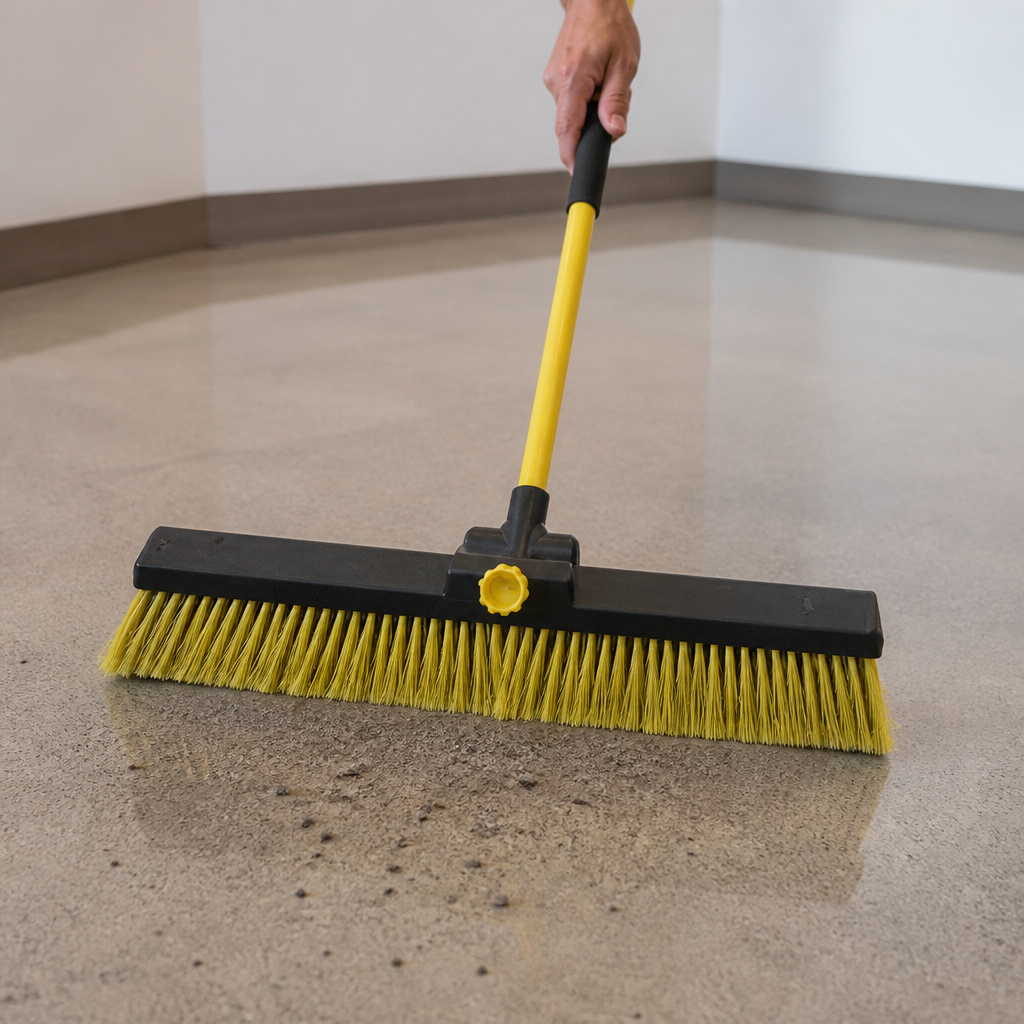 Heavy Duty Commercial Broom with Dual Purpose Bristles