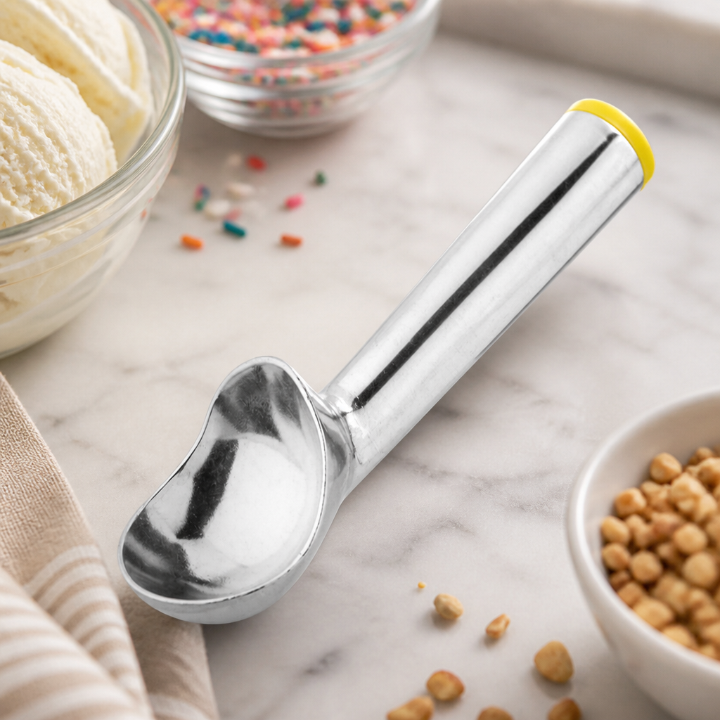 3oz Commercial Ice Cream Scoop with Yellow Cap