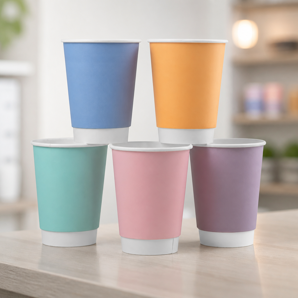Eco-Friendly 12oz Double Wall Hot Cups 500 Pack Compostable
