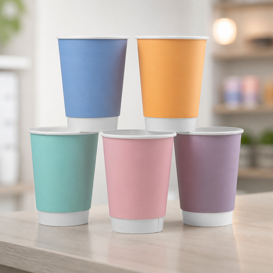 Eco-Friendly 12oz Double Wall Hot Cups 500 Pack Compostable