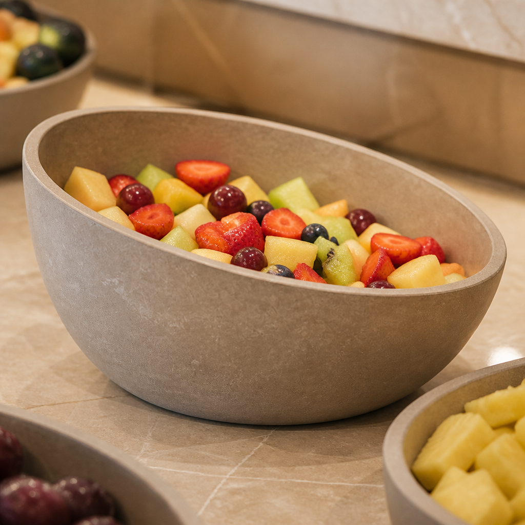 Commercial Melamine Sloping Bowl 220mm 1100ml Grey