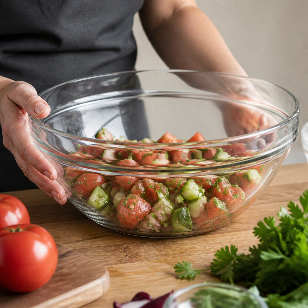 Commercial glass mixing bowl 4.3Ltr dishwasher safe 6 pack