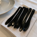Commercial Buffet Snail Tongs Black 6 Pack Stainless Steel