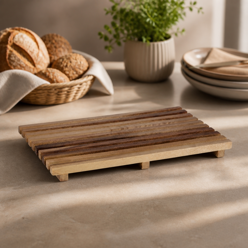 Commercial Wooden Rectangular Bread Boards 234x373mm Set of 4