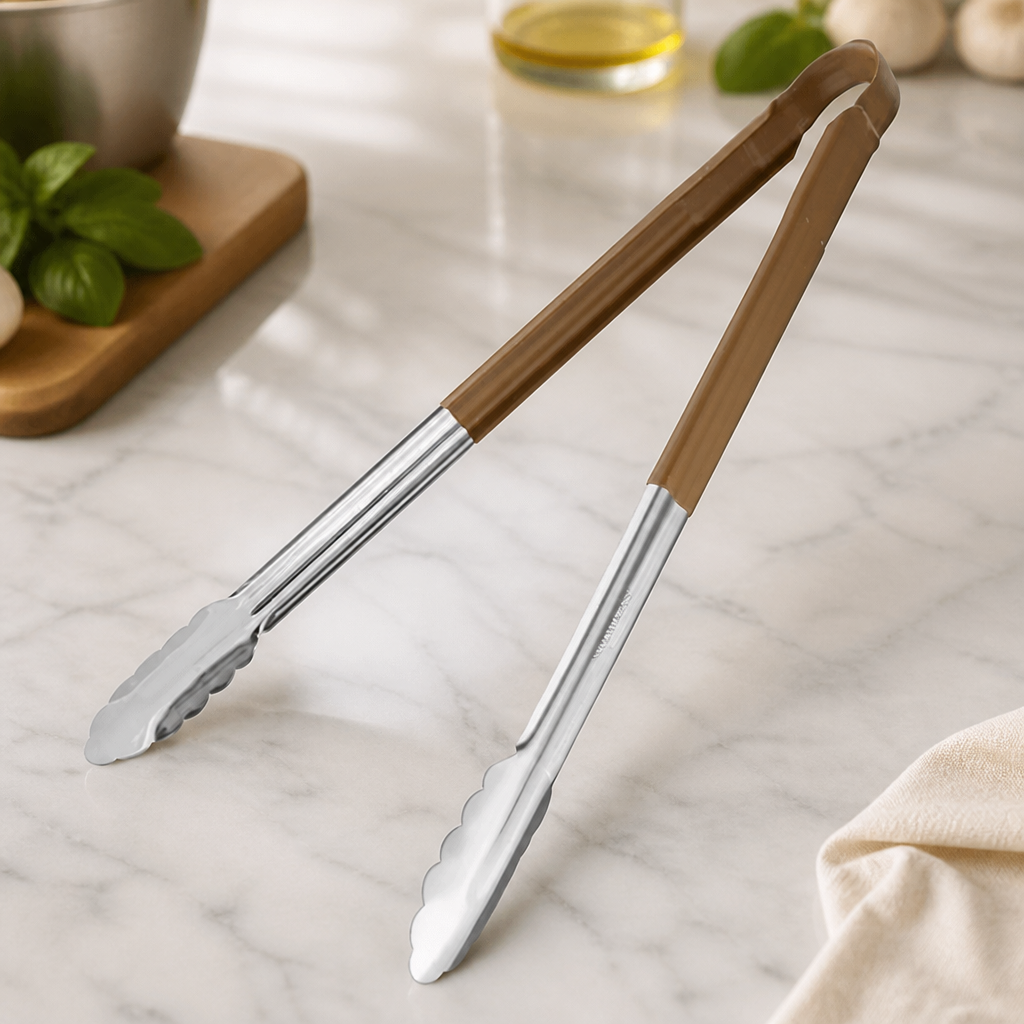 Commercial Colour Coded Serving Tongs 405mm for Vegetables