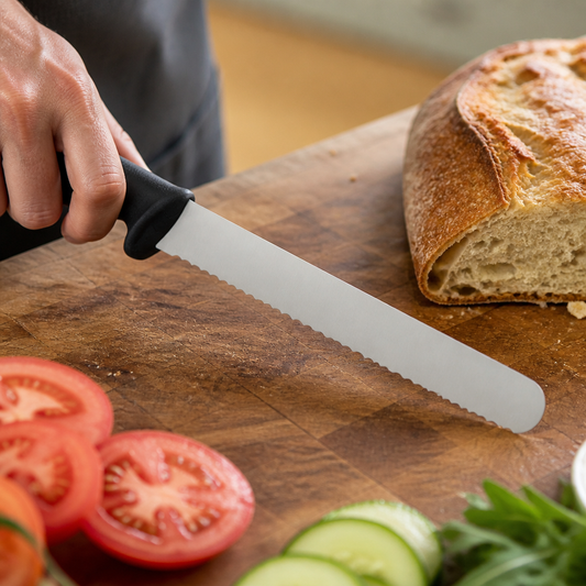 20cm Commercial Stainless Steel Bread Knife with Ergonomic Handle