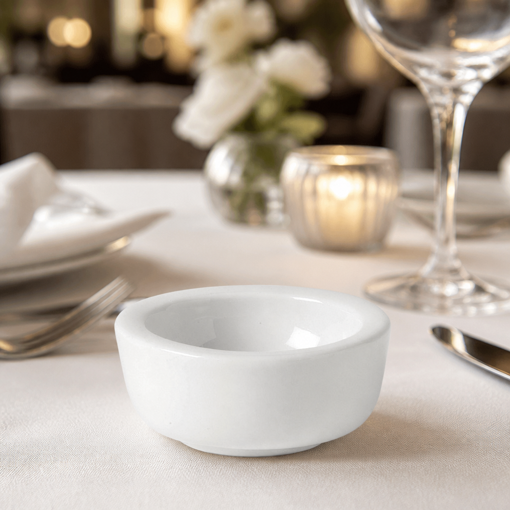 Commercial Porcelain Butter Dishes 65mm 6 Pack