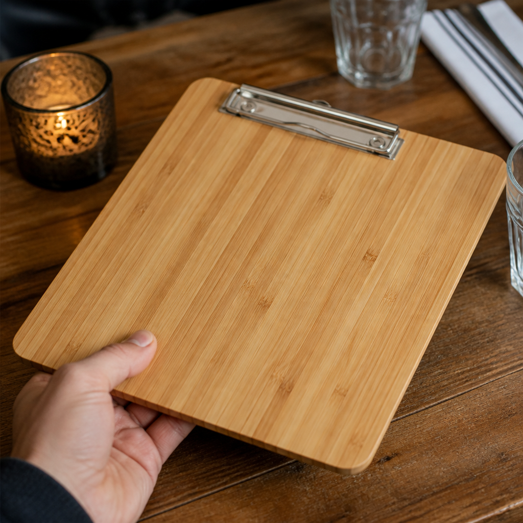 Bamboo Menu Clipboard for commercial catering use