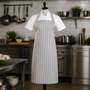Commercial Butchers Stripe Bib Apron Light Grey 710x960mm