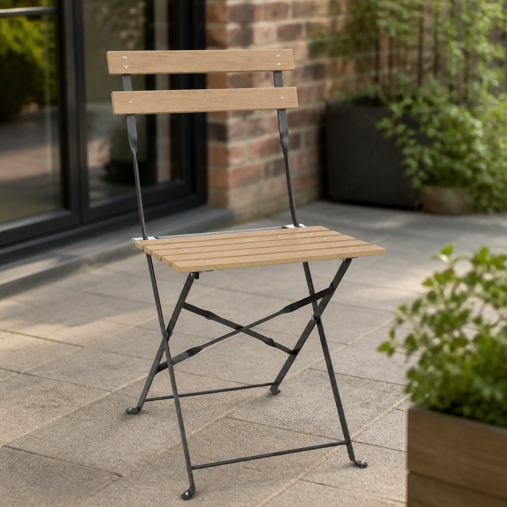 Commercial Wood Effect Folding Chairs 2 Pack