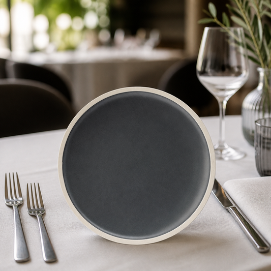 Commercial Vitrified Porcelain Plates 265mm Charcoal 6 Pack