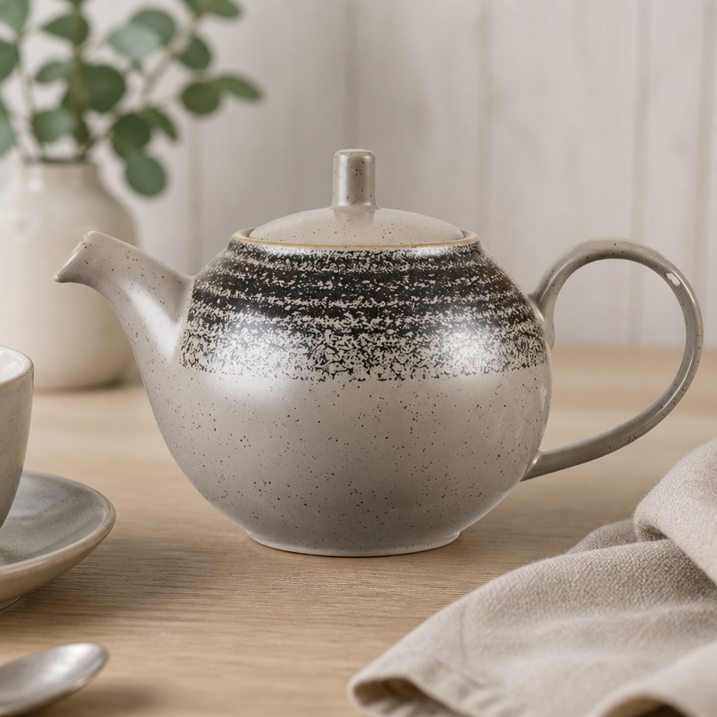 Commercial Vintage Teapot 426ml Charcoal Black 4 Pack
