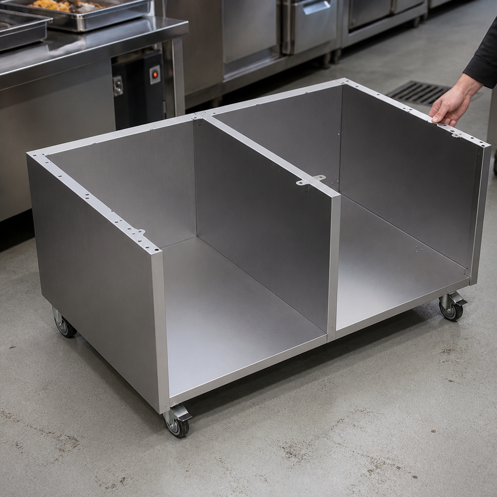 Stainless Steel Commercial Stand with Castors for 1200mm Countertop
