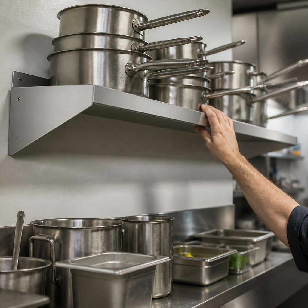 Commercial Stainless Steel Wall Shelf 1200mm 50kg Capacity