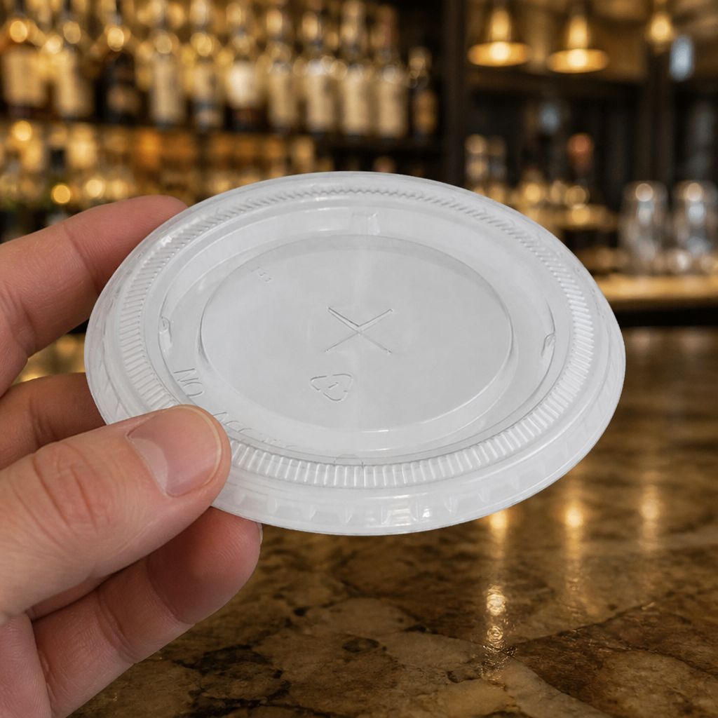 Clear rPET flat lids for 12/16oz disposable cups, 1000 pack