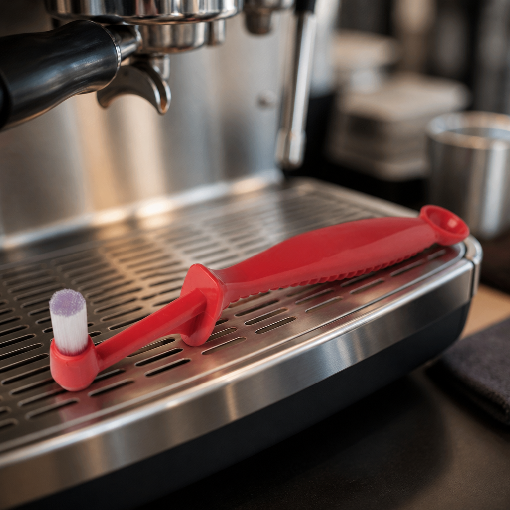 Commercial Espresso Cleaning Brush with Ergonomic Handle