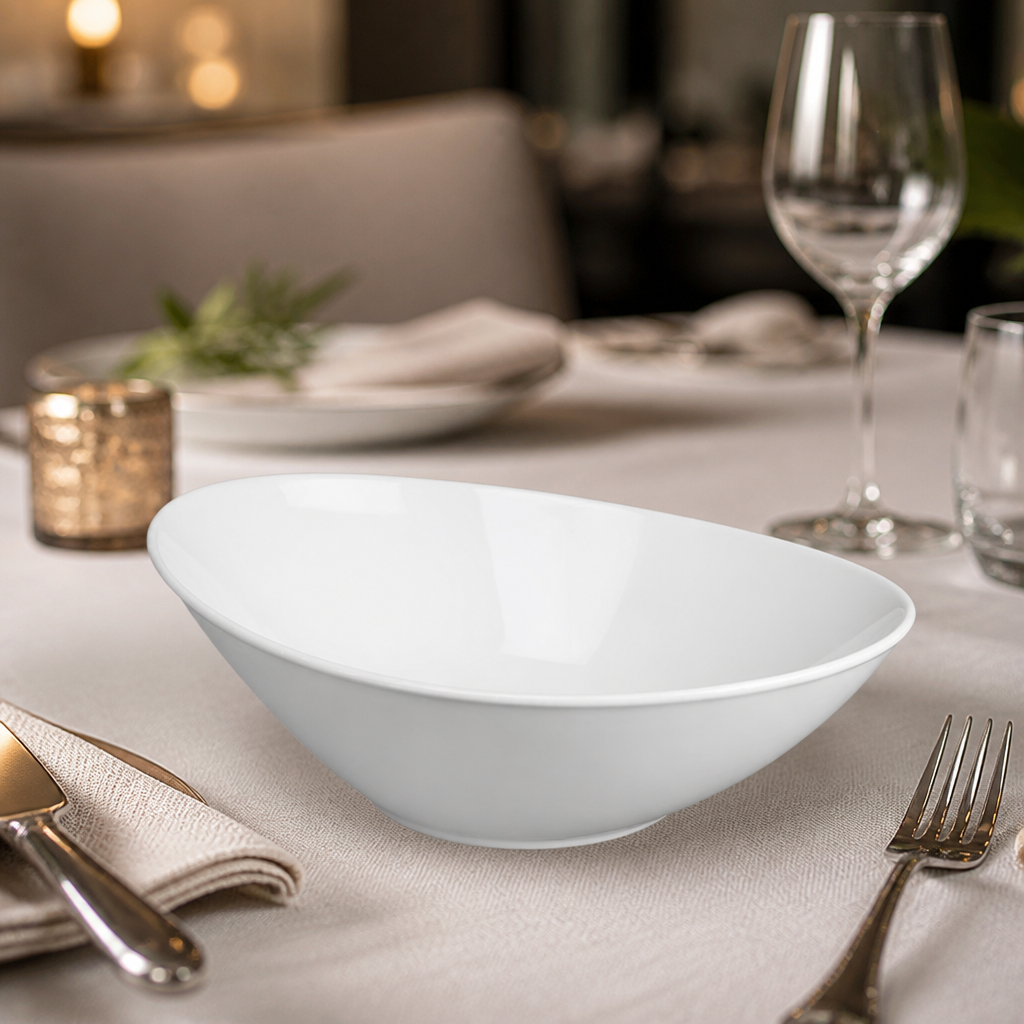 Pack of 6 Commercial Oval Serving Bowls 255x180mm