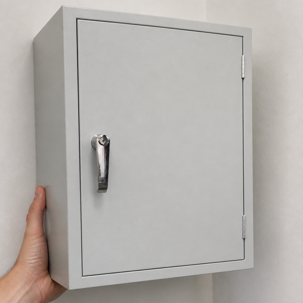 Lockable Cabinet 10Ltr Single Door Grey Storage Solution