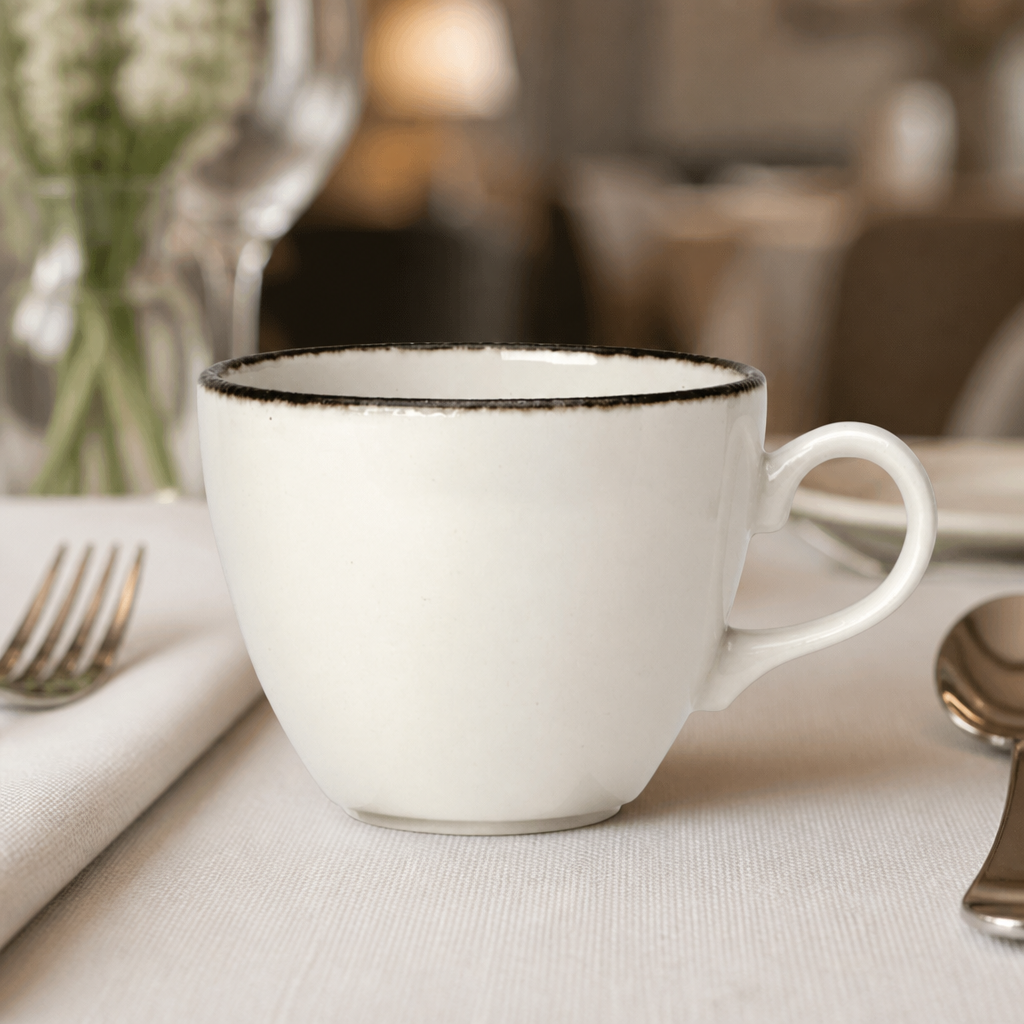 8oz Charcoal Dapple Cups - 36 Pack Commercial Crockery Set