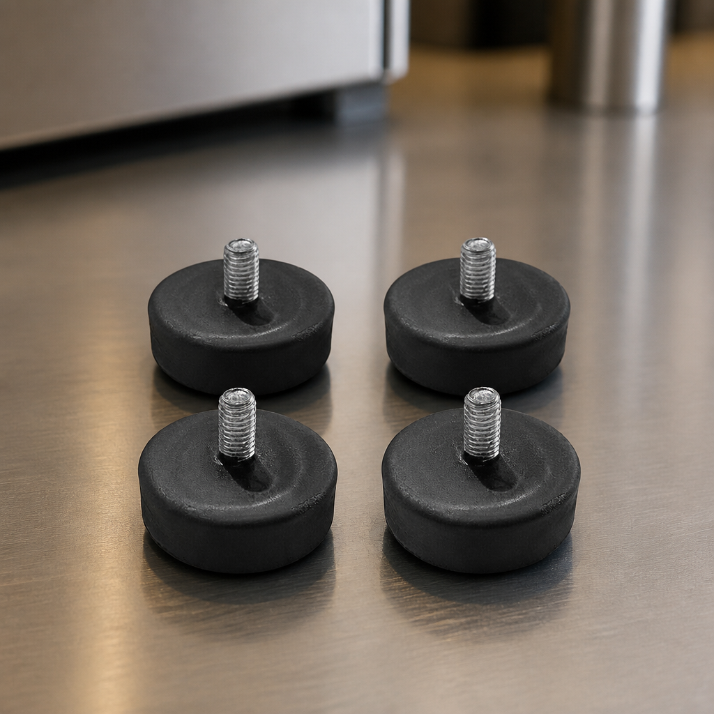 Commercial Rubber Feet Replacement Set for Food Merchandisers
