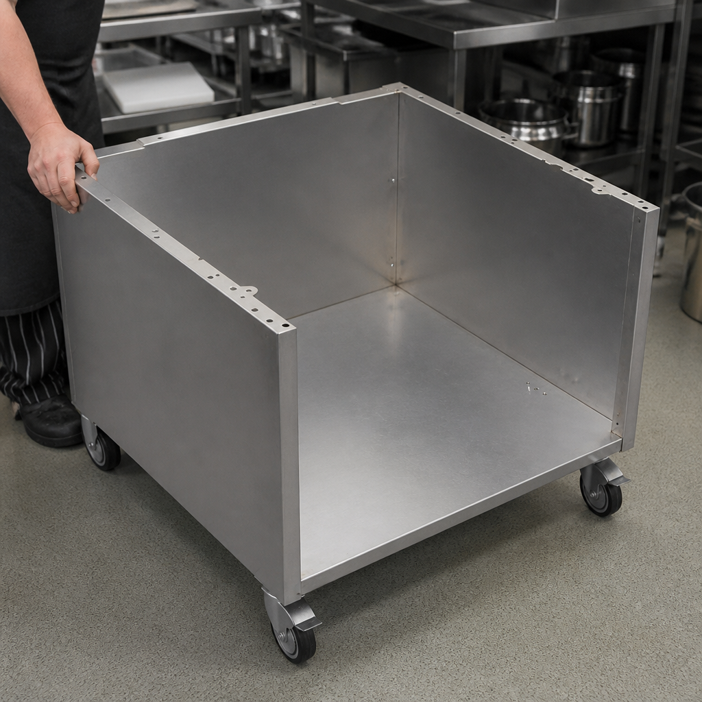 Commercial stainless steel stand with castors for 800mm countertop