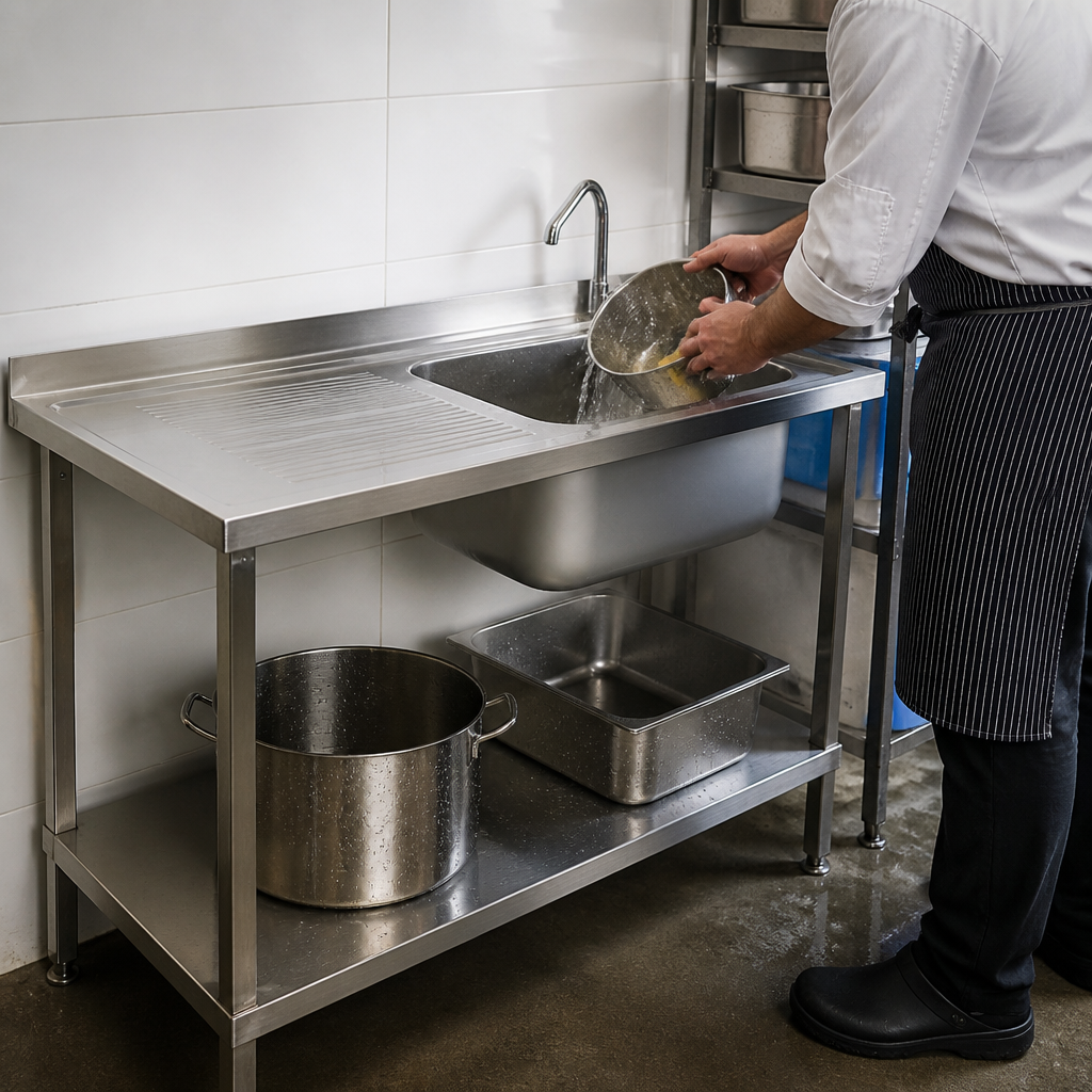 Commercial Stainless Steel Sink 1000mm Left Hand Drainer