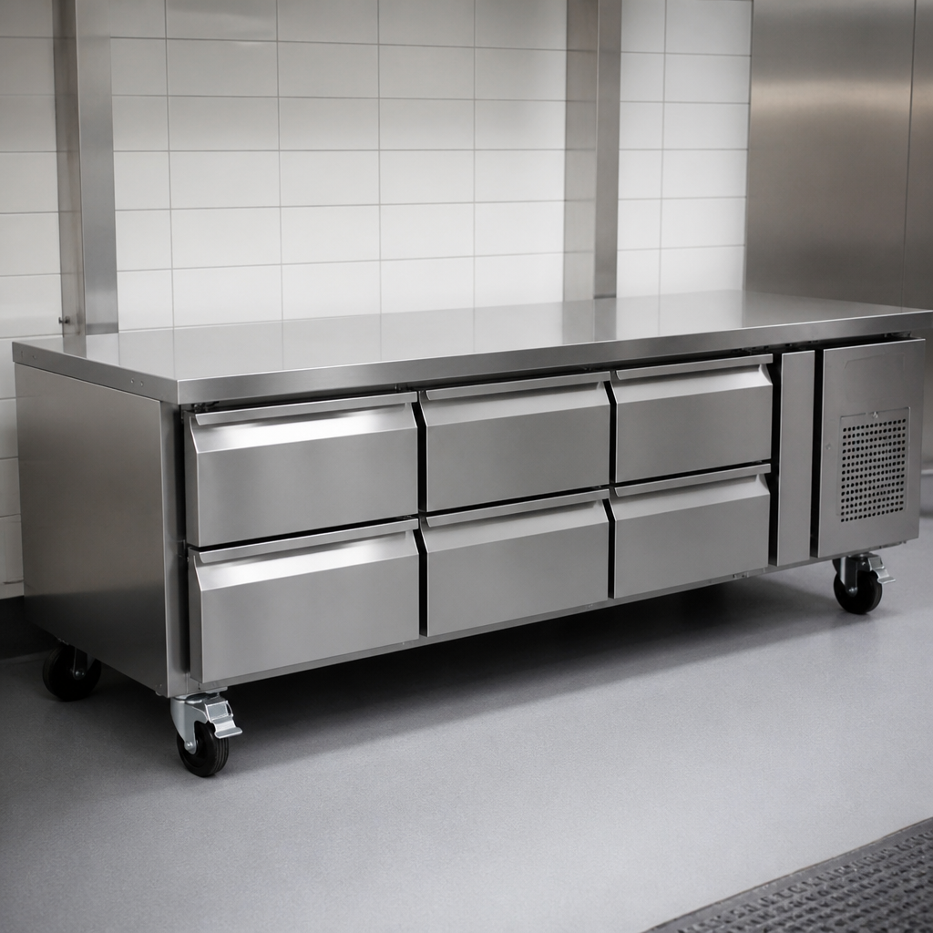Commercial Six Drawer Chef Base Counter Fridge 600L Capacity