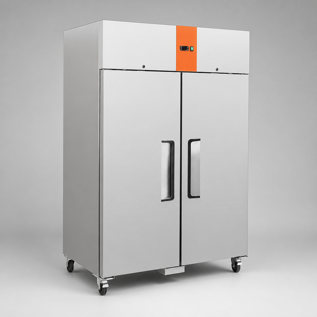 Commercial Double Door Upright Fridge 1200Ltr Stainless Steel