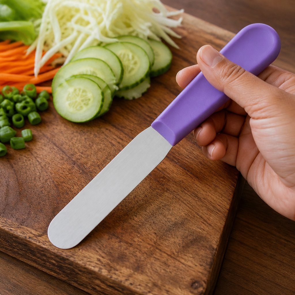 Commercial Purple Palette Knife 10cm for sensitive ingredients